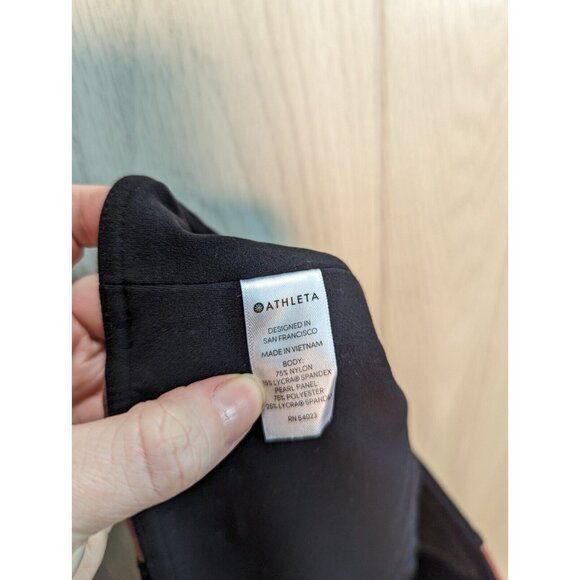 Athleta Salutation Colorblock Asym Powervita Leggings Size Small Copper Black - Picture 11 of 12